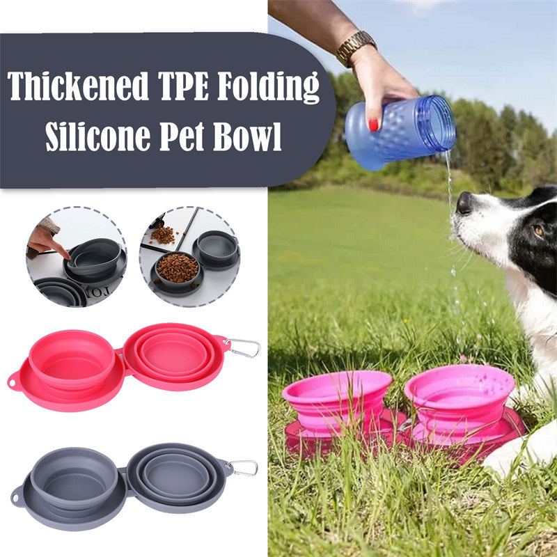 Portable Double Pet Food Bowl
