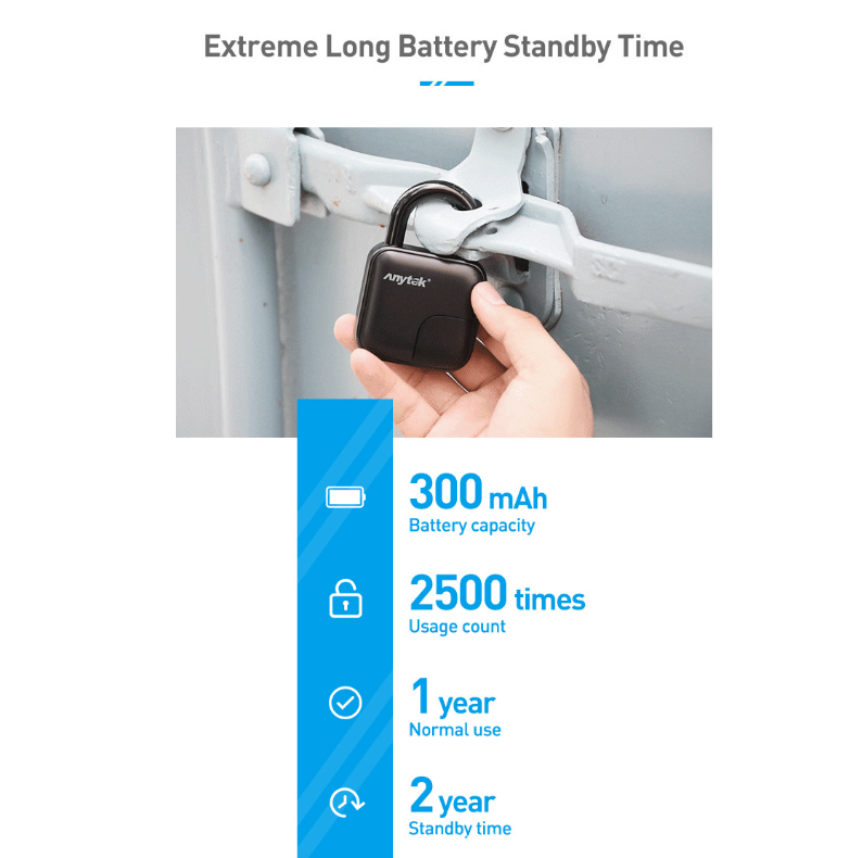 Fingerprint Smart Padlock Waterproof Lock