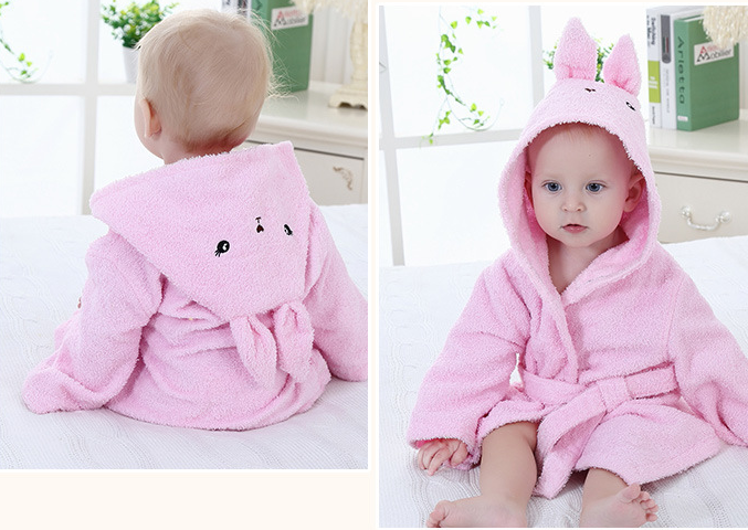 Cotton Baby Animal Hooded Bathrobe