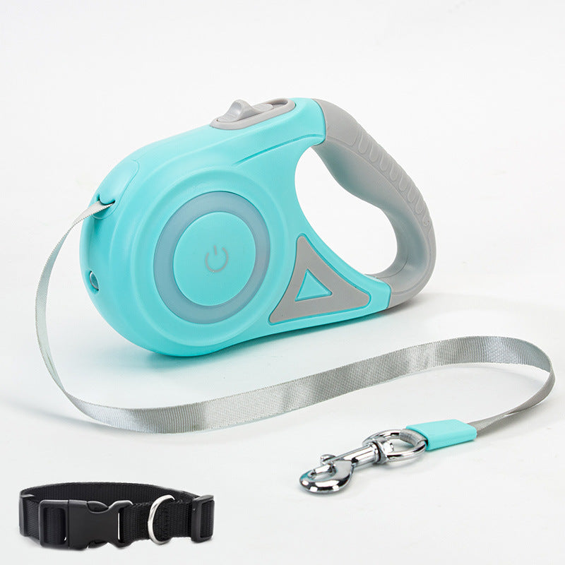 Retractable Dog Leash Spotlight Collar