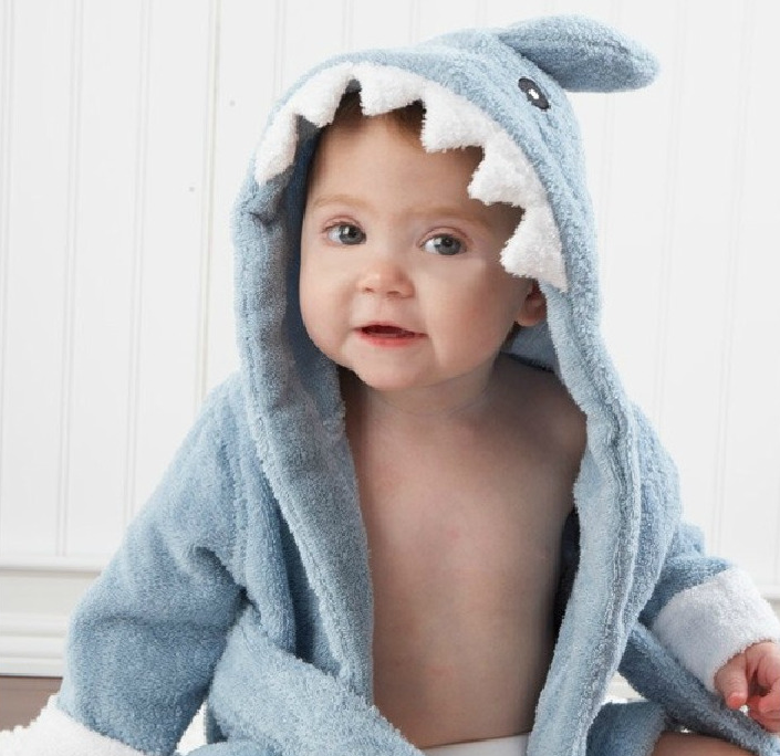 Cotton Baby Animal Hooded Bathrobe
