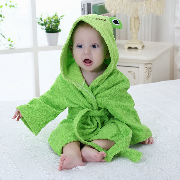 Cotton Baby Animal Hooded Bathrobe