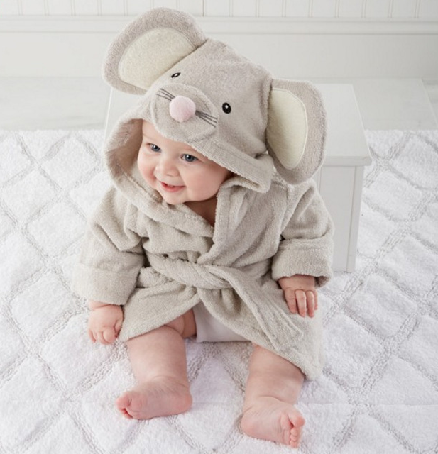 Cotton Baby Animal Hooded Bathrobe