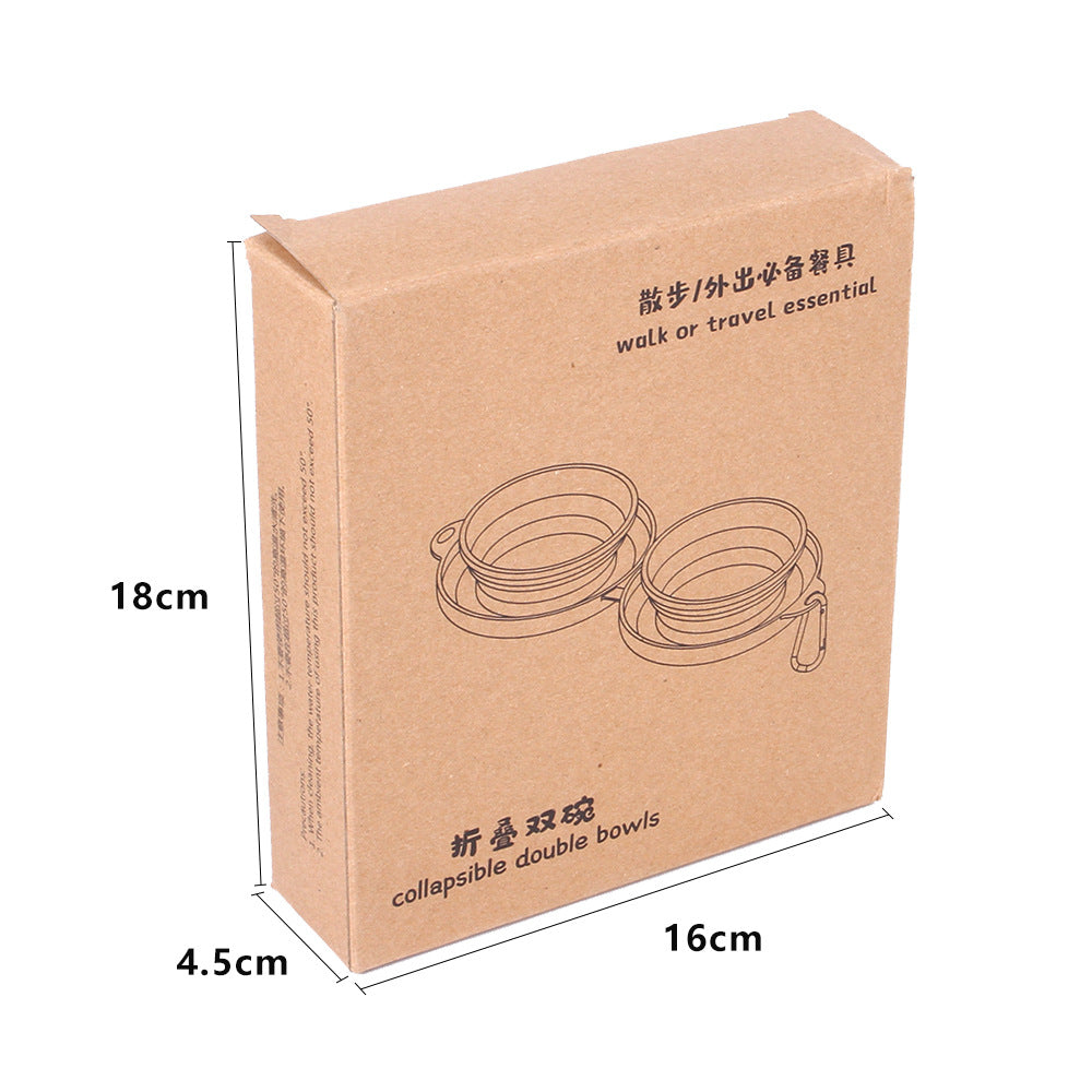 Portable Double Pet Food Bowl