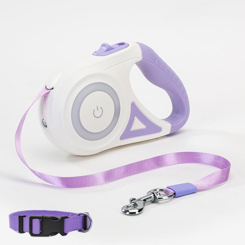 Retractable Dog Leash Spotlight Collar