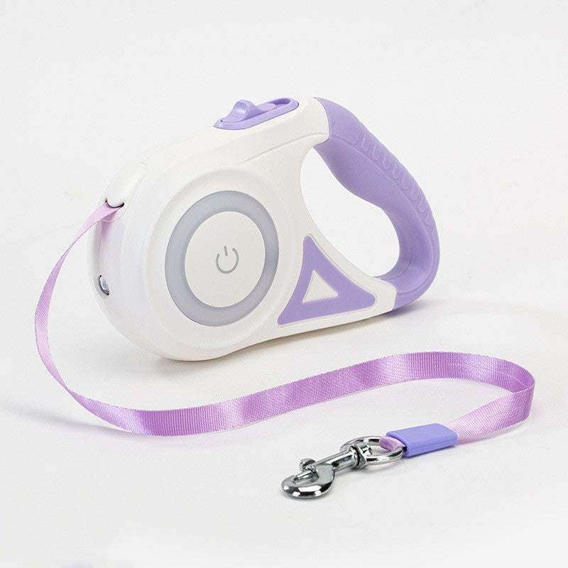 Retractable Dog Leash Spotlight Collar