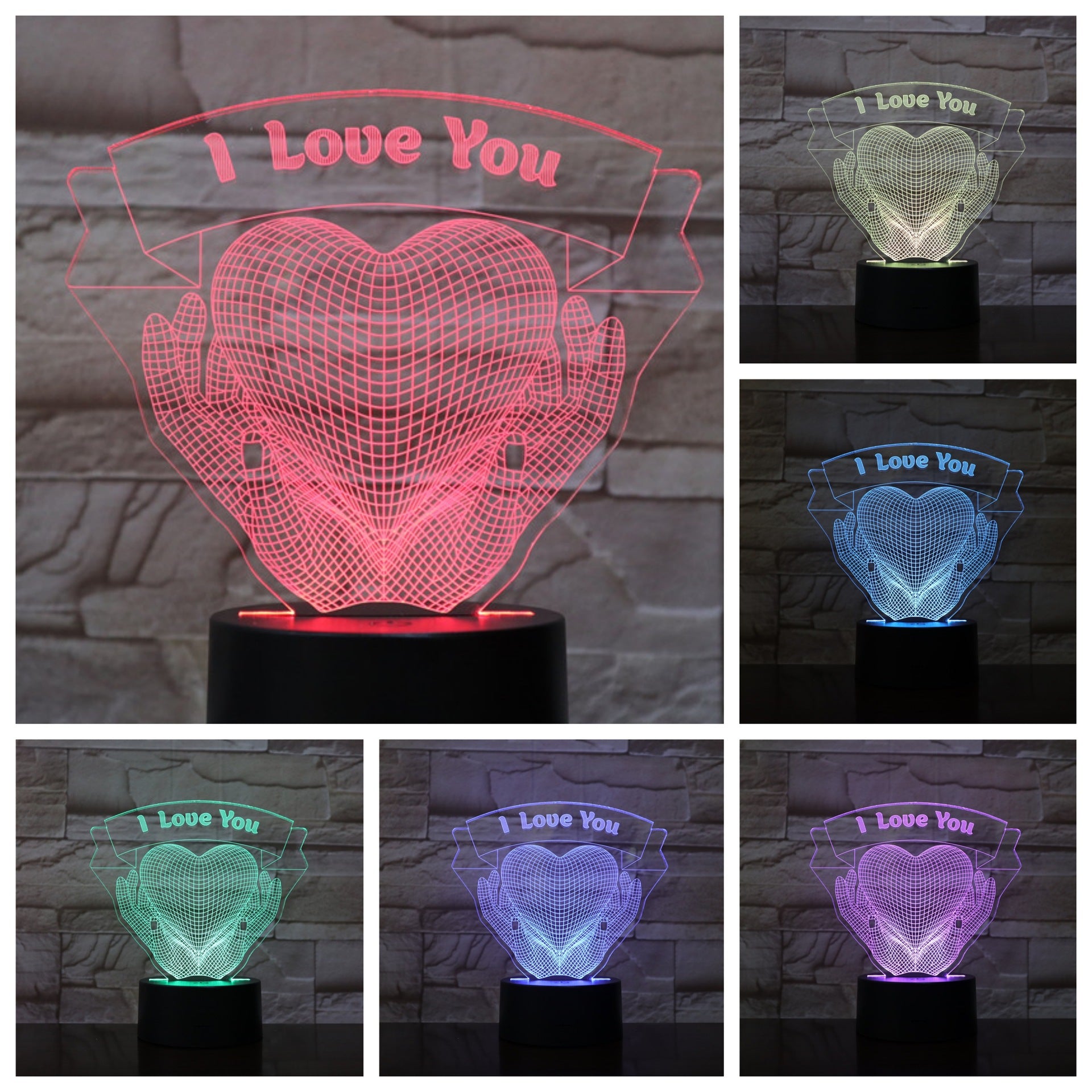 Romantic Valentines 3D Love Lamp