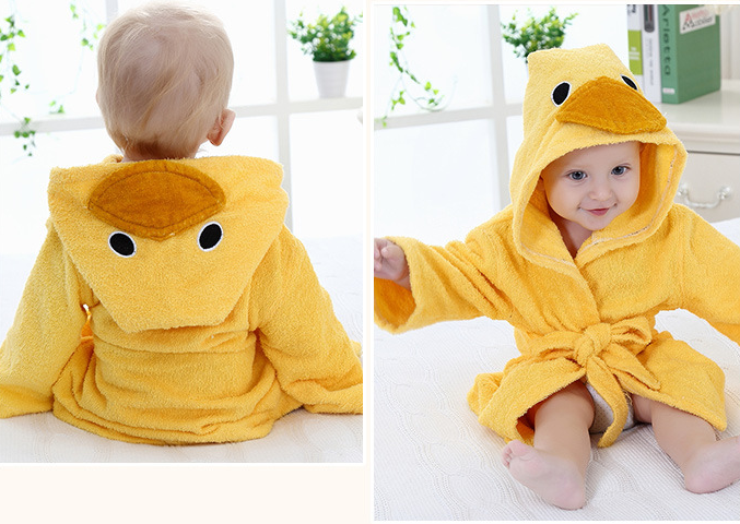 Cotton Baby Animal Hooded Bathrobe