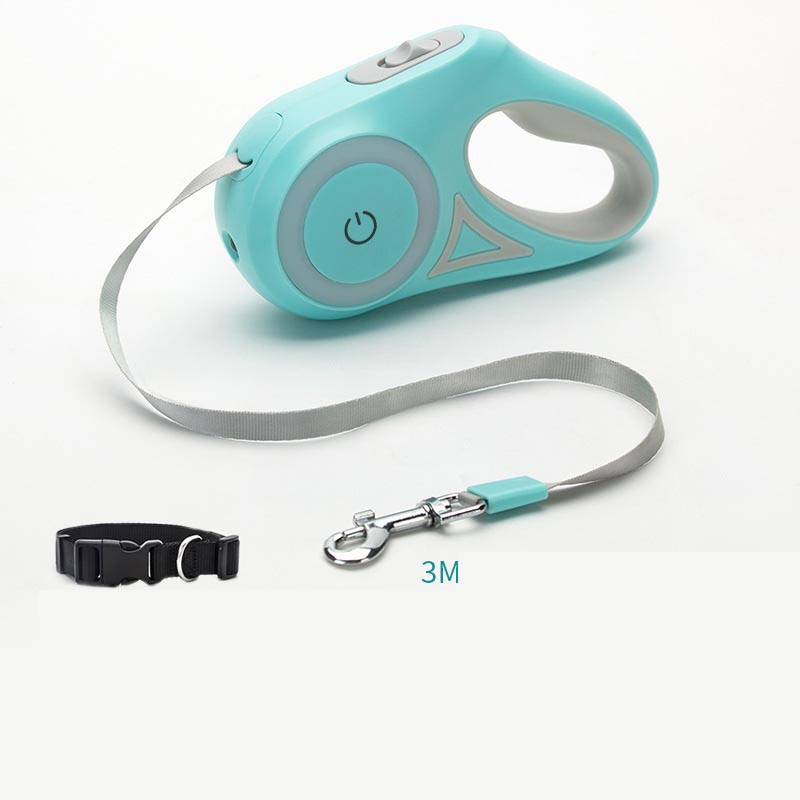 Retractable Dog Leash Spotlight Collar