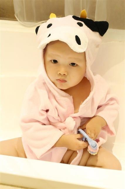 Cotton Baby Animal Hooded Bathrobe