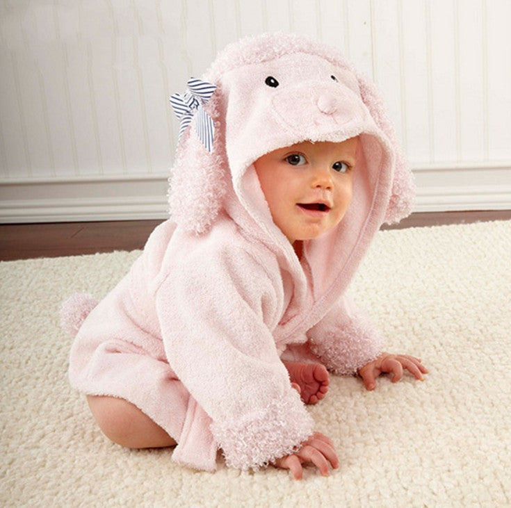Cotton Baby Animal Hooded Bathrobe
