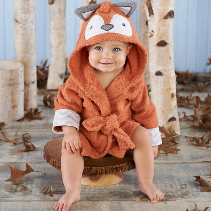 Cotton Baby Animal Hooded Bathrobe
